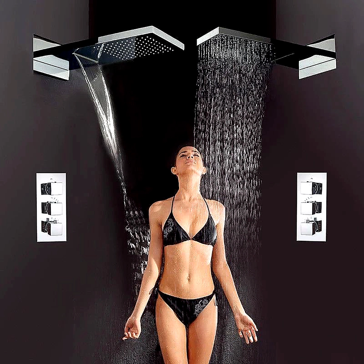 Douche encastrée thermostatique chrome Jakarta